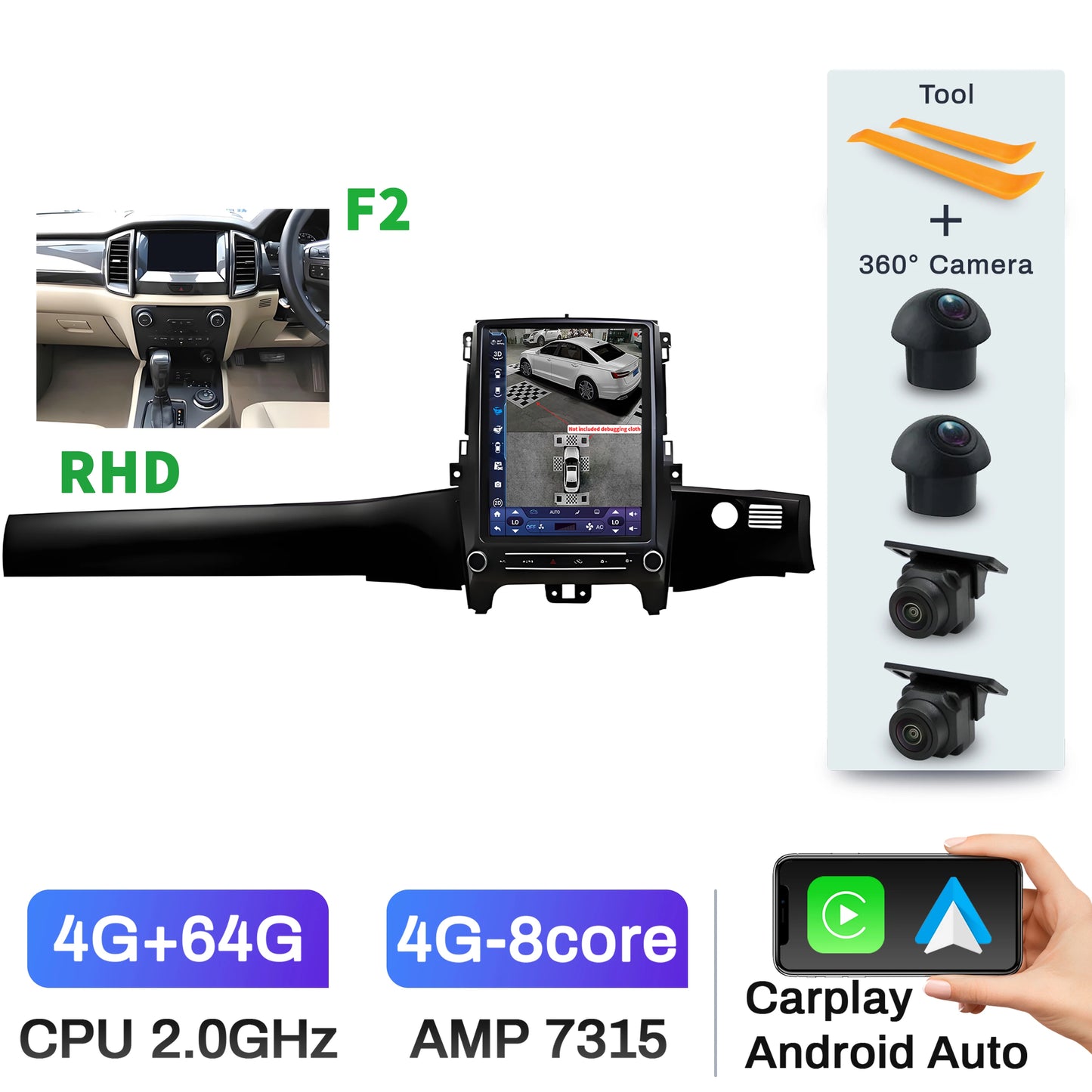12.1" Android 14 Head Unit for Ranger/Everest 2016-2021