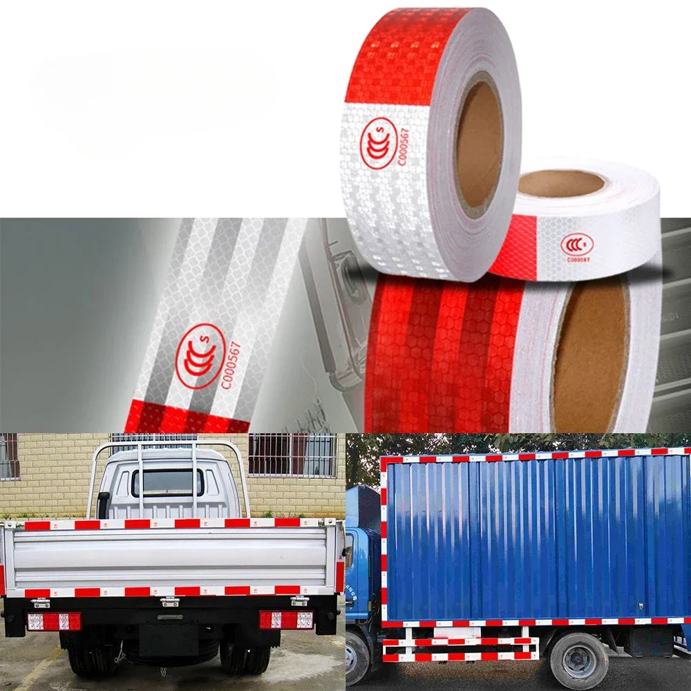 Reflective Warning Tape - Red/White
