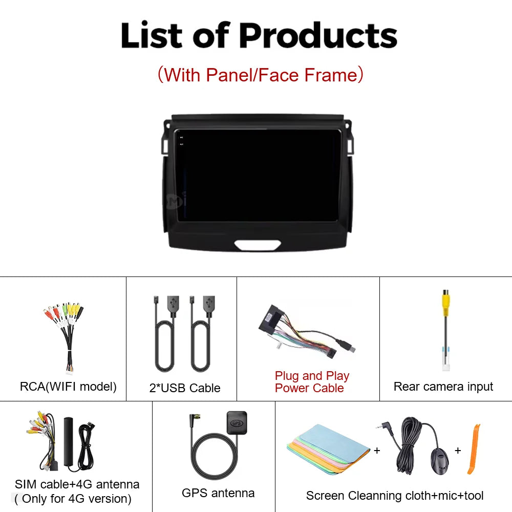 Ford Ranger 2015-2022 Android 15 Head Unit, QLED, CarPlay
