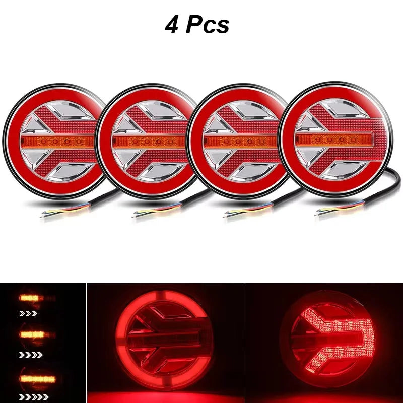 Round LED Tail Light 12V-24V