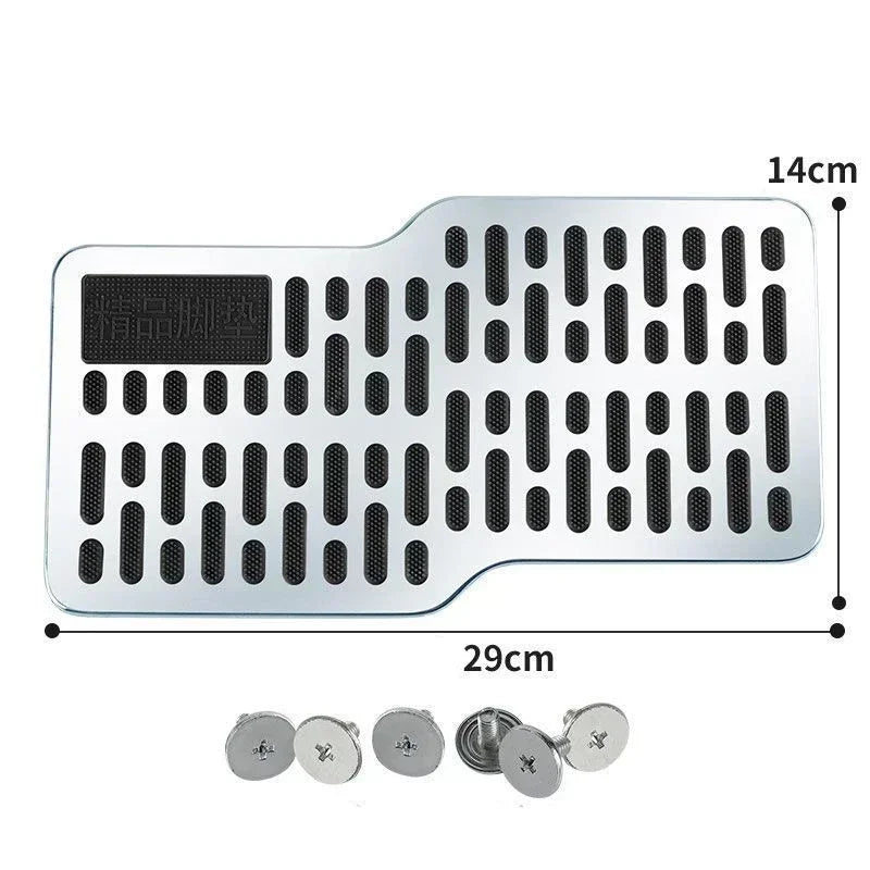 Driver Floor Mat Heel Pad, Stainless Steel