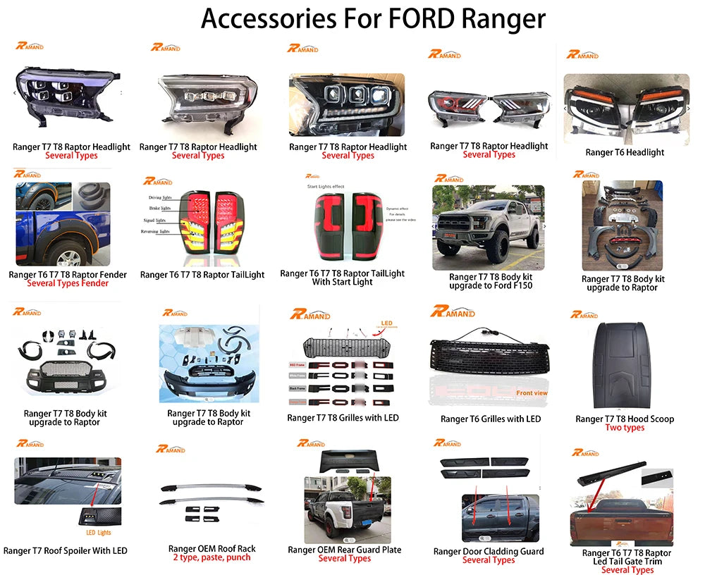 Ford Ranger Door Cladding, ABS, T6/T7/T8