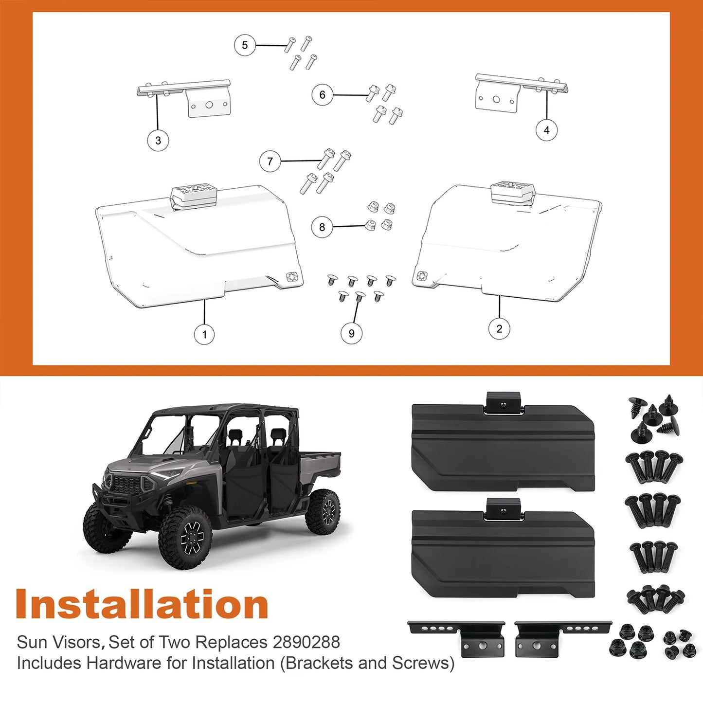 Ranger XP 1000 / SP 570 Sun Visor Set
