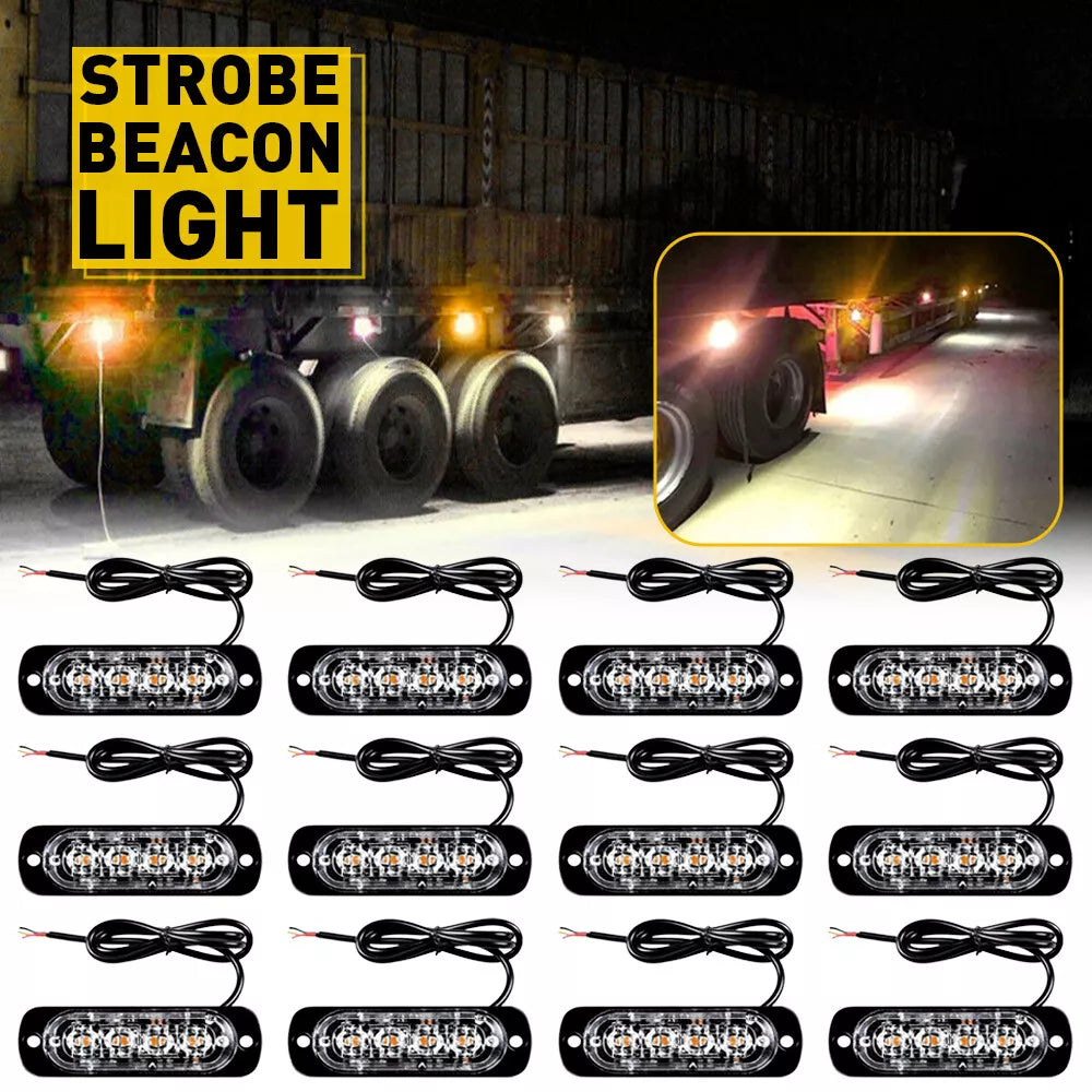 Amber LED Strobe Grille Light - 12 x 4 LED