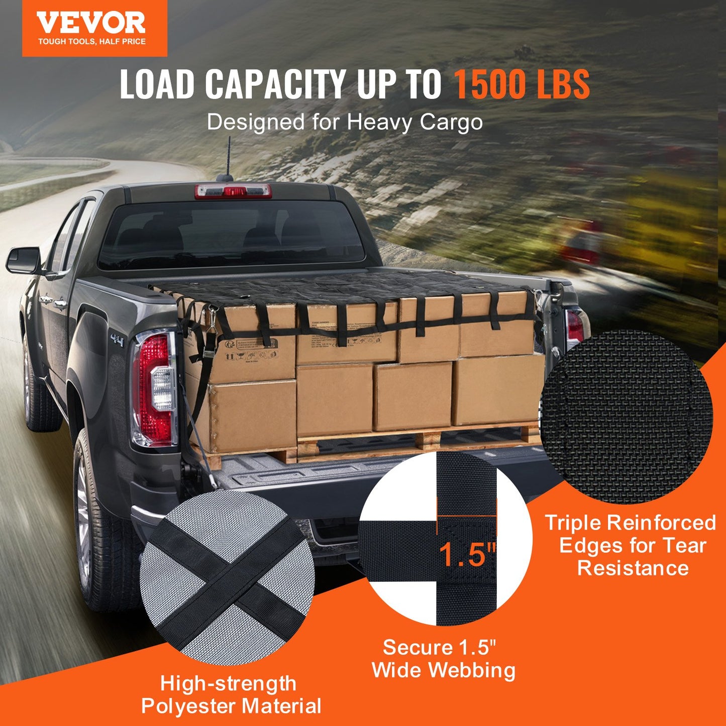 Heavy Duty Cargo Net - 72 x 57in
