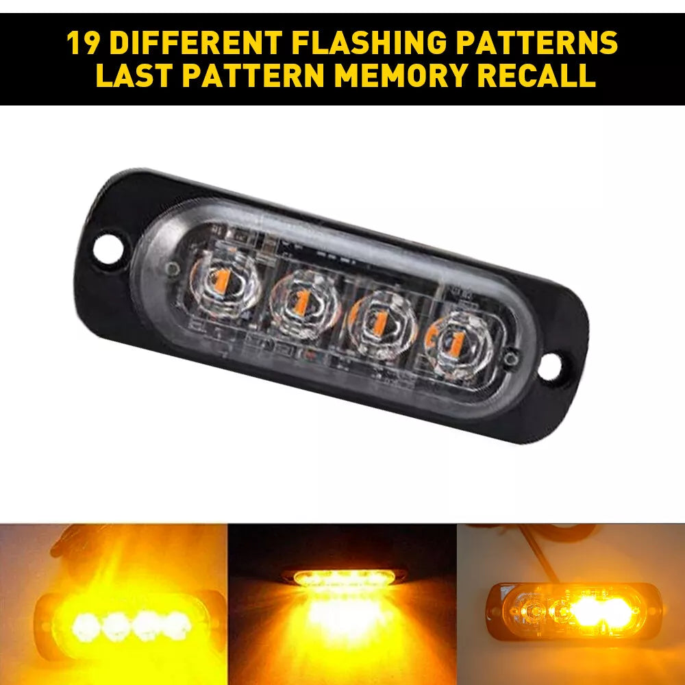 Amber LED Strobe Grille Light - 12 x 4 LED
