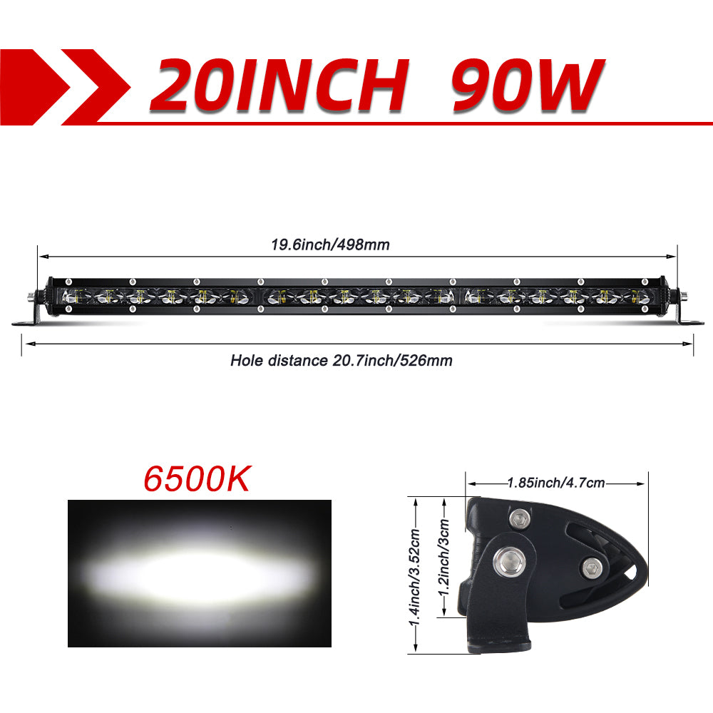 Ultra Slim Single Row LED Light Bar - 8" / 14" / 20"