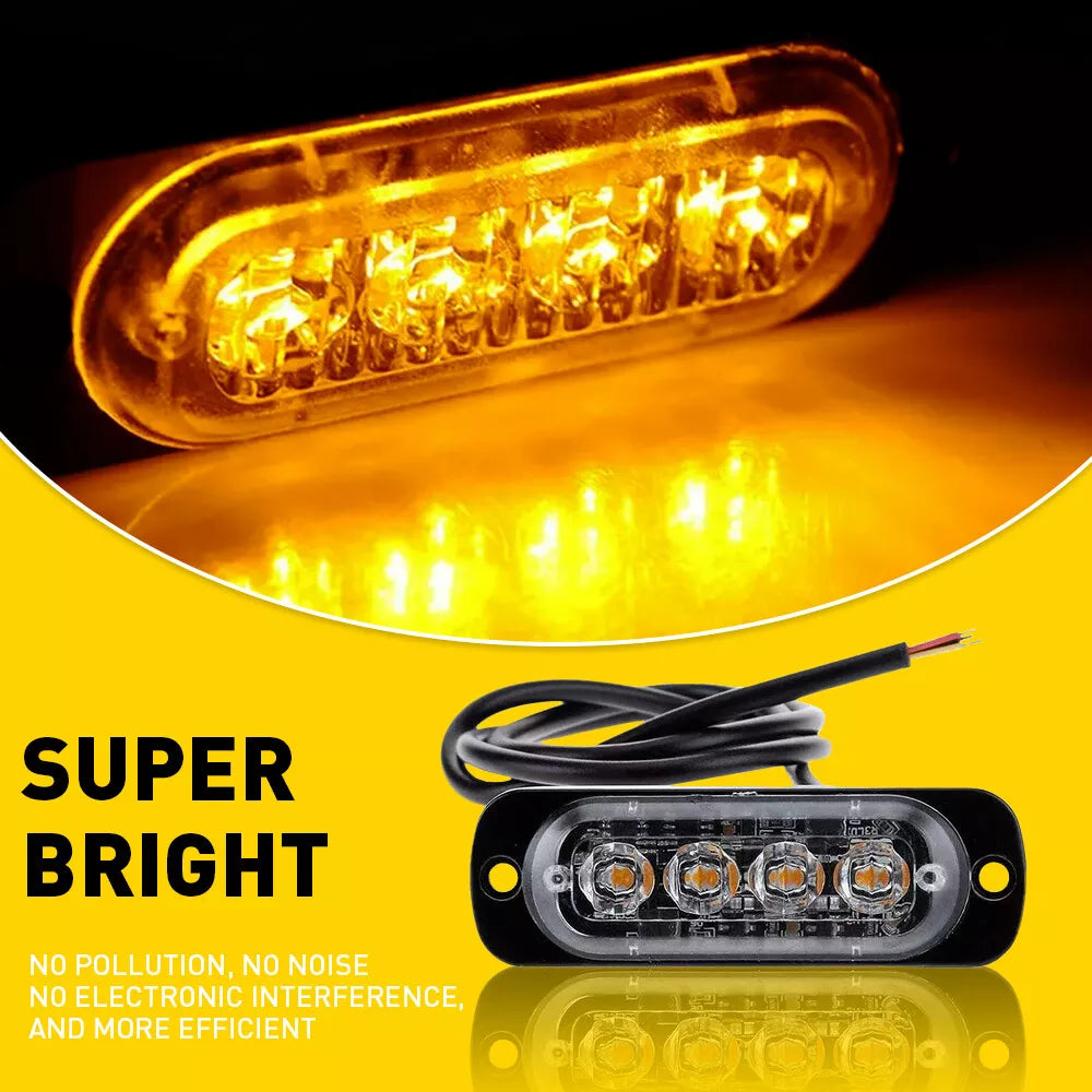 Amber LED Strobe Grille Light - 12 x 4 LED