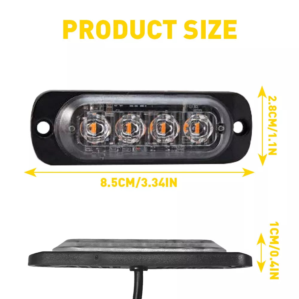 Amber LED Strobe Grille Light - 12 x 4 LED